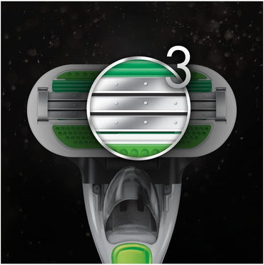 Gillette Men's Body Razor with Triple Blade, Wet Shave, Green