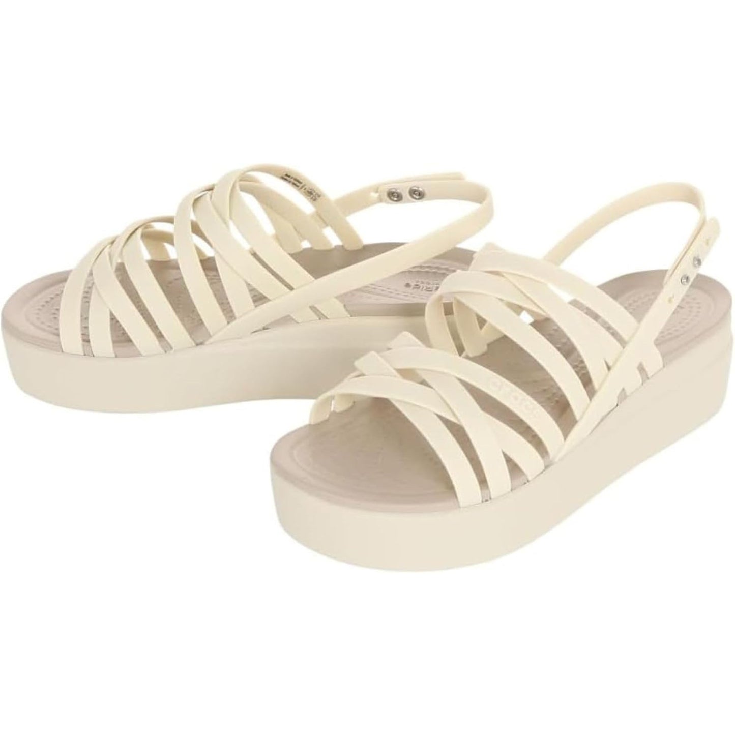 Crocs Women's Brooklyn Low Strappy Wedge Sandals LiteRide Comfort