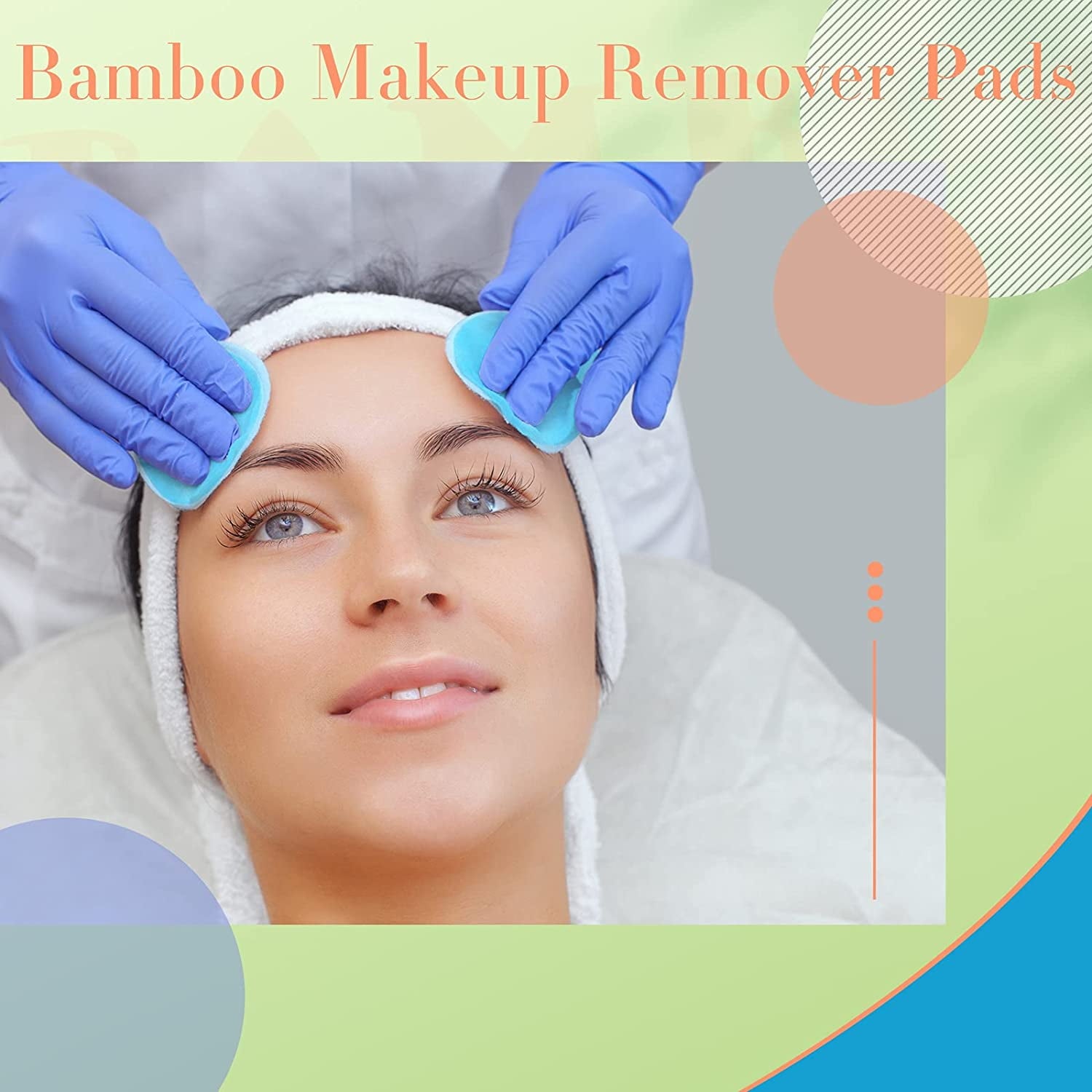 Rewera 40-Piece Reusable Bamboo Makeup Remover Pads, Washable Facial Cleansing Rounds