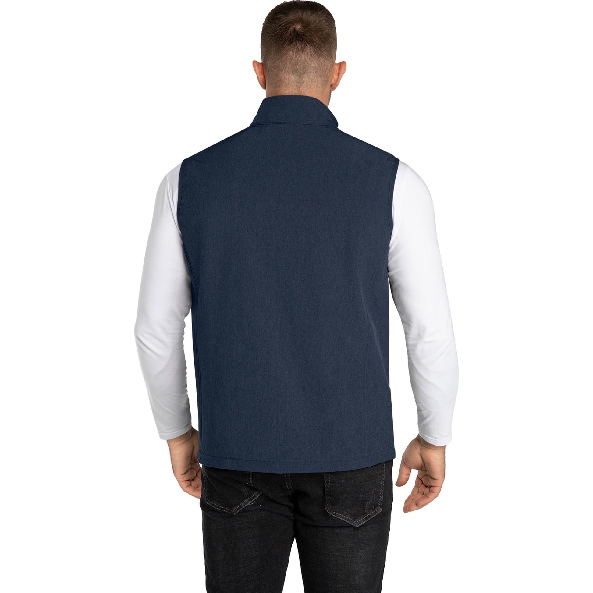Men's Lightweight Softshell Vest: Windproof, Fleece Lined, Zip-Up for Golf & Hiking