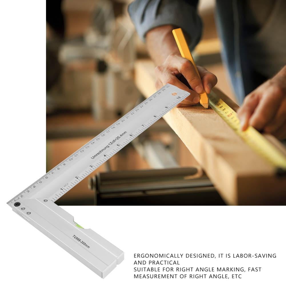 Ccdes 300mm Aluminum Alloy Thickened Right Angle Ruler for Woodworking