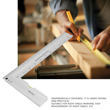 Ccdes 300mm Aluminum Alloy Thickened Right Angle Ruler for Woodworking