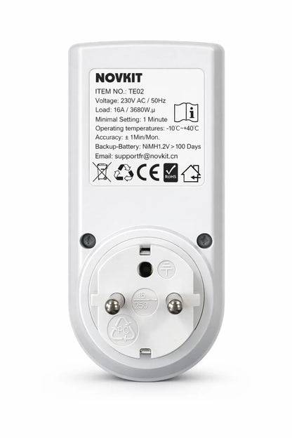 NOVKIT Digital Plug Socket Timer with 18 On/Off Programs, Countdown Feature - Gomix Brands Outlet