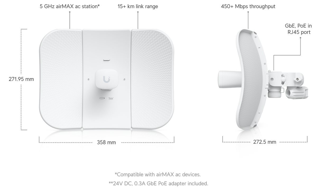 Ubiquiti airMAX LiteBeam 5AC Outdoor CPE