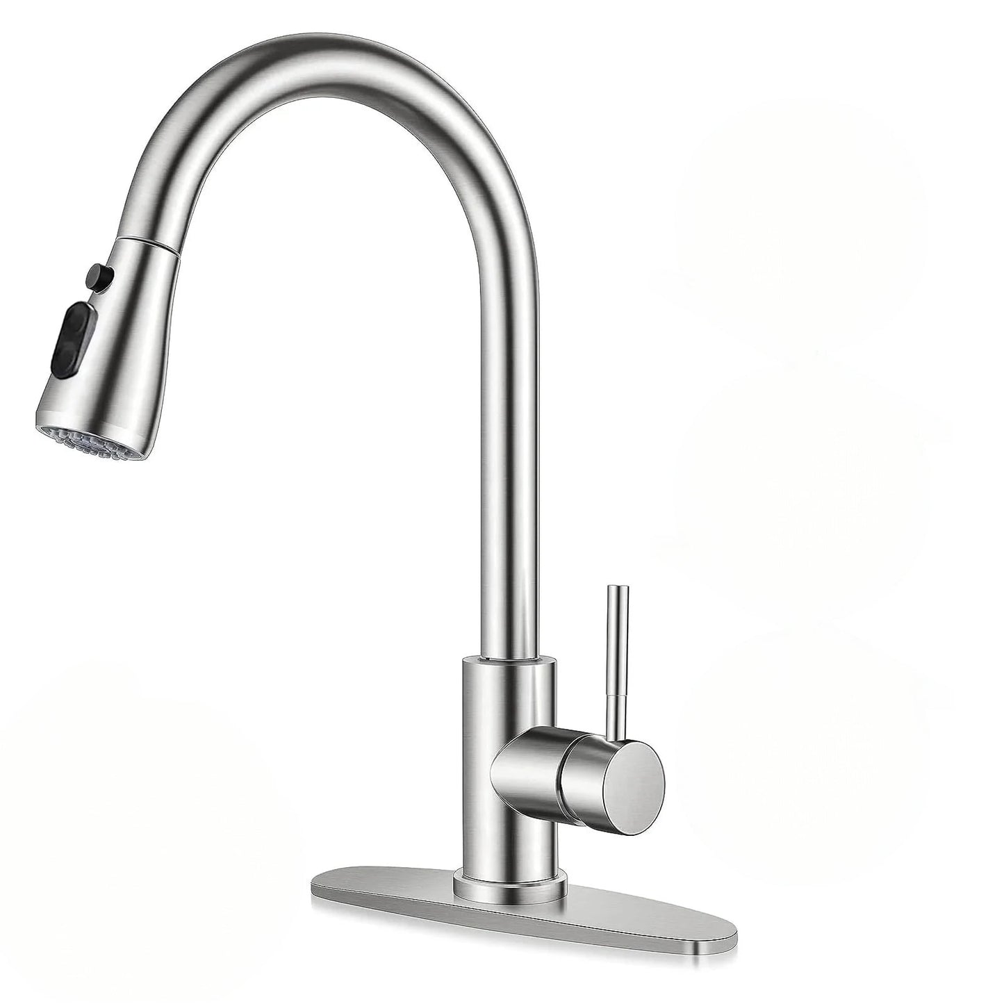 PHANCIR High-Arc Brushed Nickel Kitchen Faucet with Pull-Down Sprayer & Pause Button