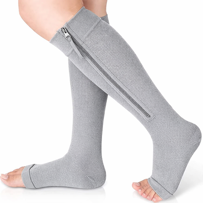Ailaka Knee-High Zippered Medical Compression Socks 15-20 mmHg