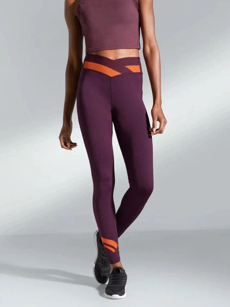 Crivit Women's High-Waisted Burgundy Fitness Leggings for Sport & Training