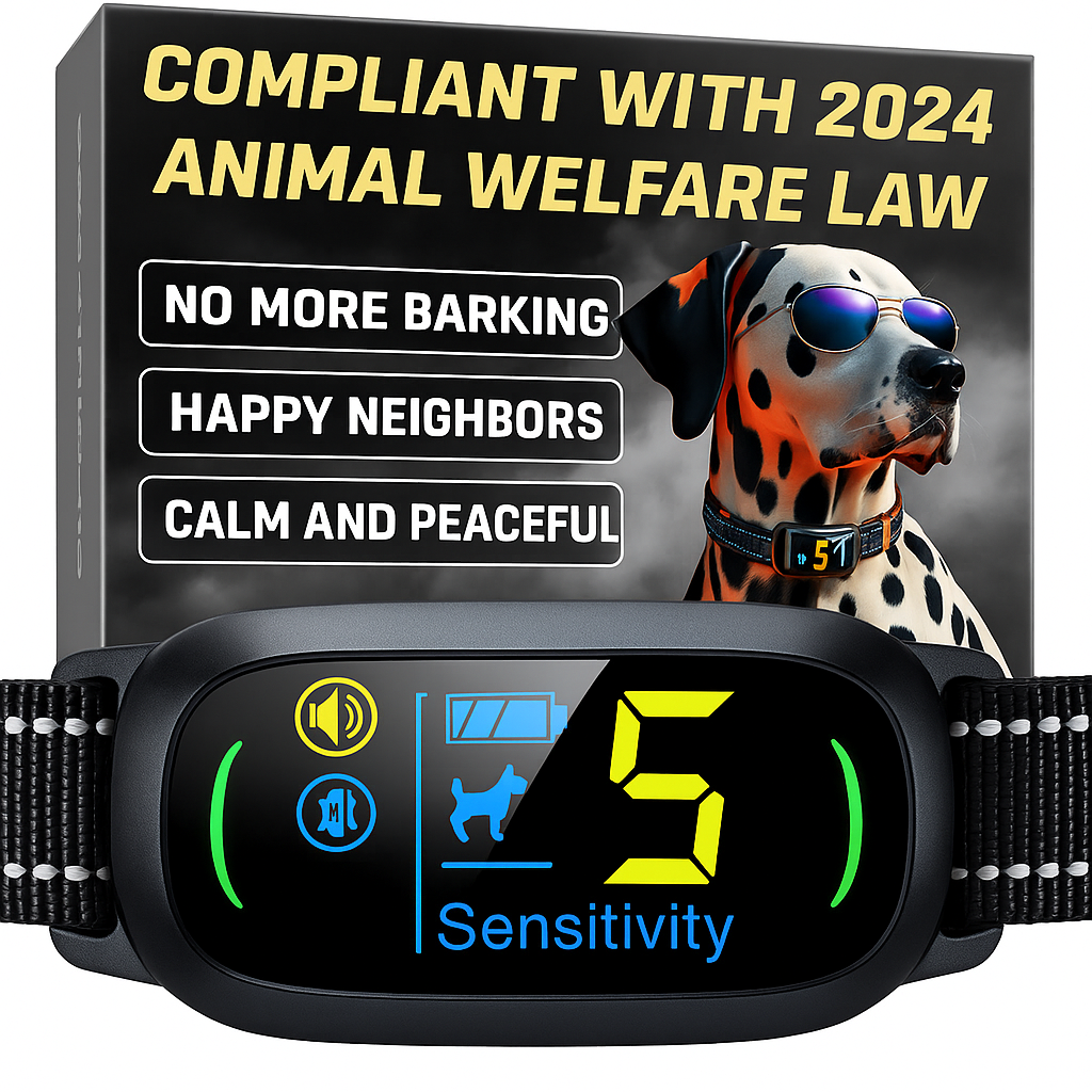 Alpha2 Adjustable Anti-Bark Dog Collar – Legal Compliance, Black