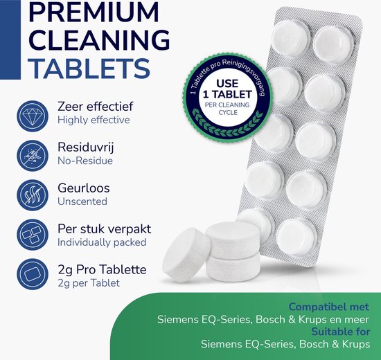 Phosphate-Free Coffee Machine Cleaning Tablets 40 Pieces