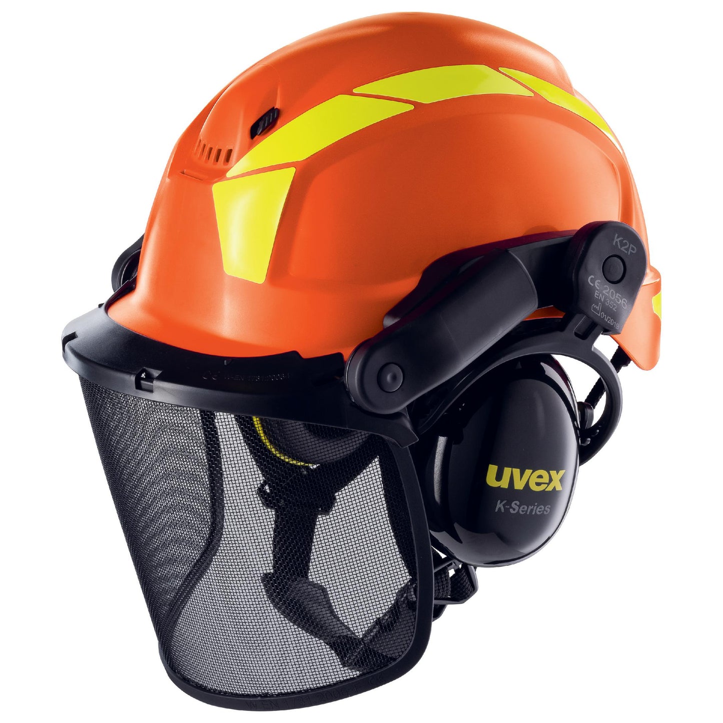 Uvex Pheos Forestry Safety Helmet Set - Optimal Head Protection Orange
