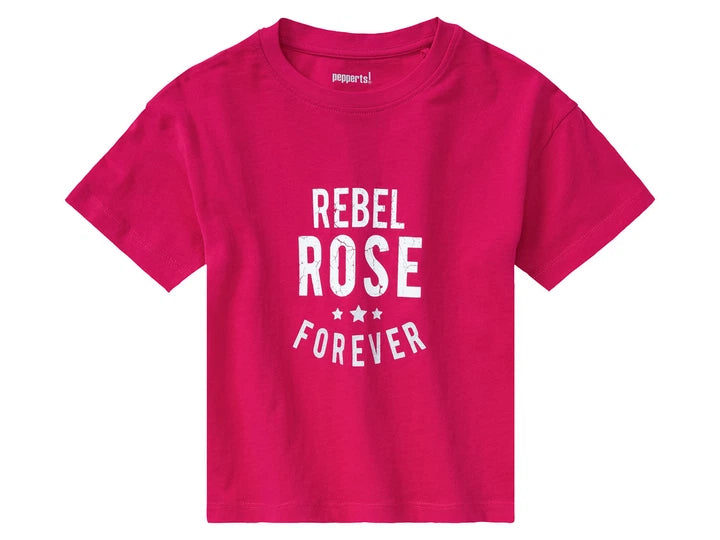 Pepperts! Girls' Cropped T-Shirt Set 2-Pack Pink 134-140 cm (8-10 Years) 387235-1