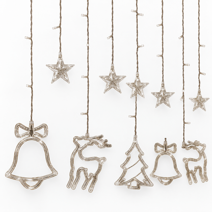 RANJIMA Christmas LED Curtain String Lights Stars and Bell