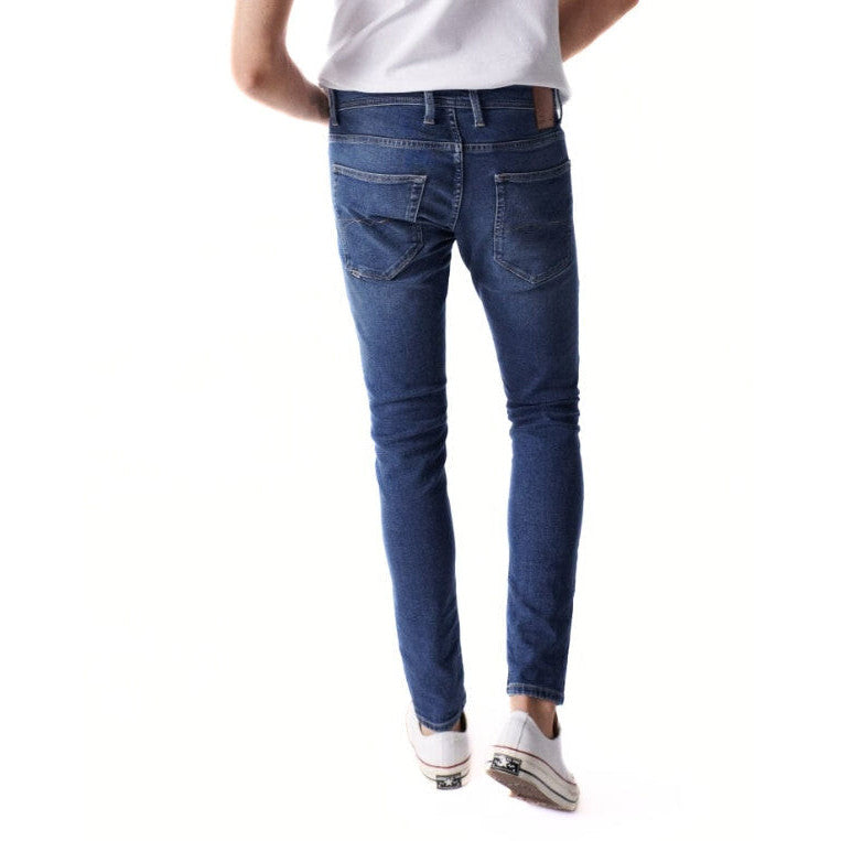 Men's Denim Skinny Low Rise Jeans with 5-Pocket Stretch Fit