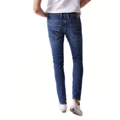 Men's Denim Skinny Low Rise Jeans with 5-Pocket Stretch Fit