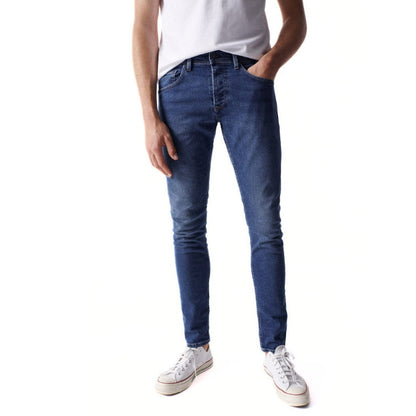 Men's Denim Skinny Low Rise Jeans with 5-Pocket Stretch Fit