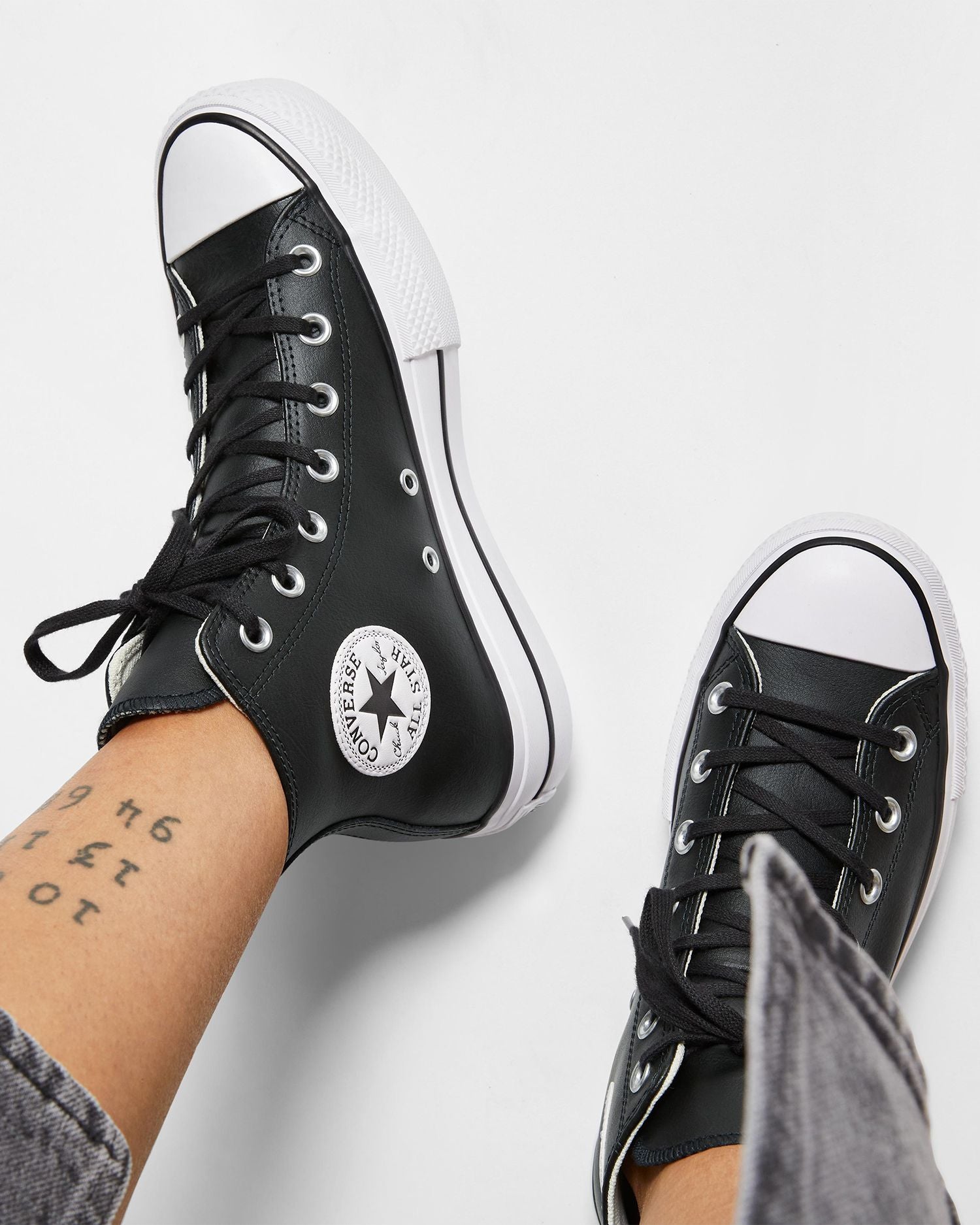 Women's Converse Chuck Taylor Lift Clean Leather High Top Black