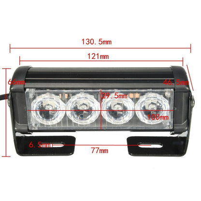12V LED Strobe Flash Hazard Beacon Light - Red & Blue (2 Pack)