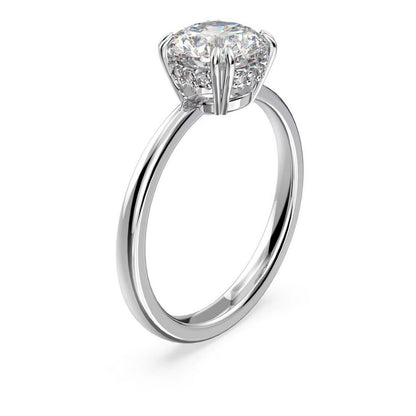 Swarovski Constella Dazzling Crystal Rhodium Plated Engagement Ring for Women