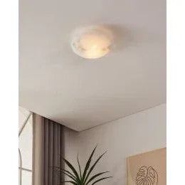 Modern White Steel Wall Ceiling Light E27 LED Compatible Satin Glass Diffuser - Gomix Brands Outlet