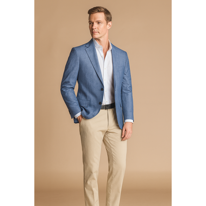 PJ PAUL JONES Men's Casual Two-Button Cotton-Linen Plaid Sport Coat Blazer Jacket