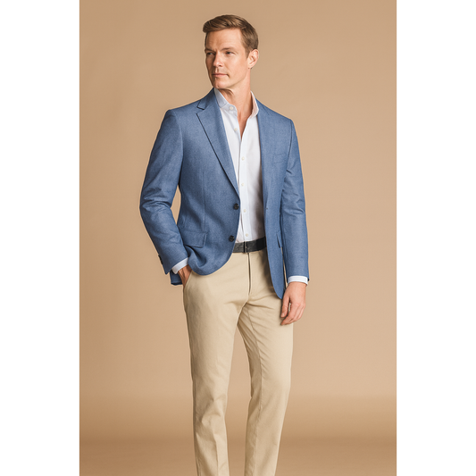 PJ PAUL JONES Men's Casual Two-Button Cotton-Linen Plaid Sport Coat Blazer Jacket