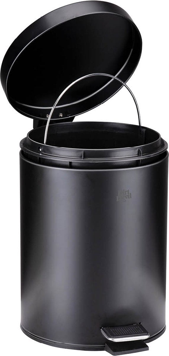 Dirt Devil 5L Pedal Trash Can for Bathroom Stainless Black