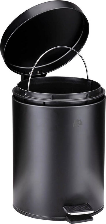 Dirt Devil 5L Pedal Trash Can for Bathroom Stainless Black