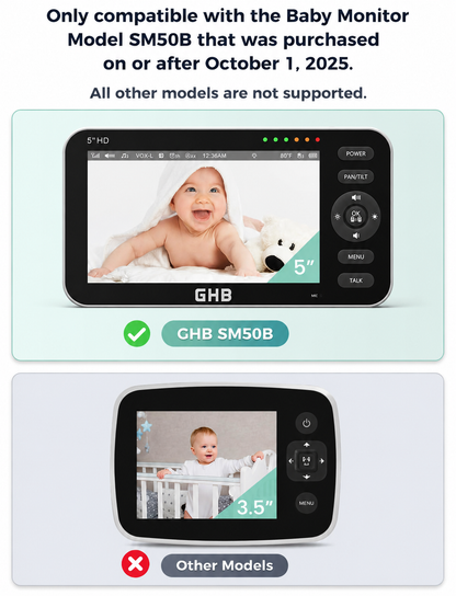 GHB Additional Baby Monitor Camera for SM50B 720p