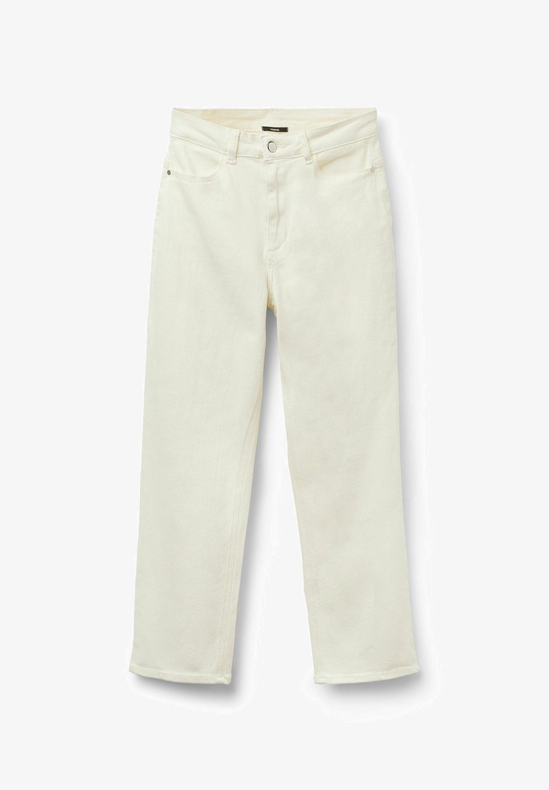 Tezenis Women's White Straight Leg Denim Jeans with Pockets and Belt Loops