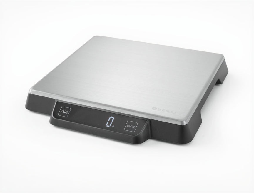 HENDI Professional Digital Kitchen Scale 15kg, High Precision Stainless Steel, Tare Function