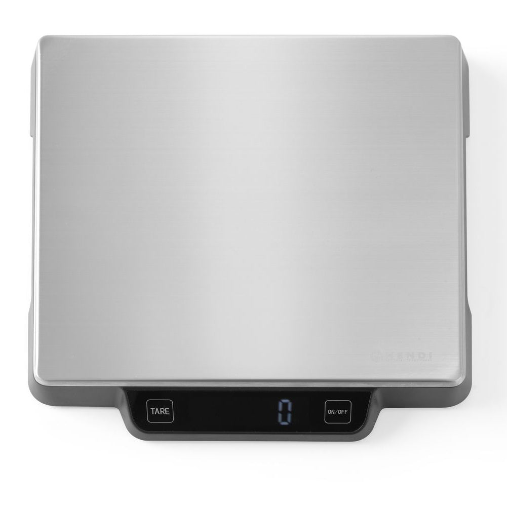 HENDI Professional Digital Kitchen Scale 15kg, High Precision Stainless Steel, Tare Function