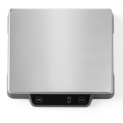 HENDI Professional Digital Kitchen Scale 15kg, High Precision Stainless Steel, Tare Function
