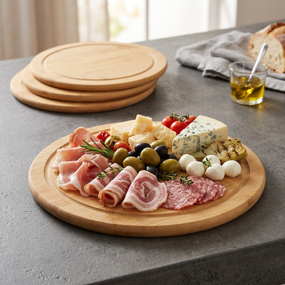 Kesper Meat Plate FSC Certified Bamboo Set of 4 25cm