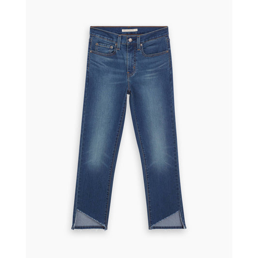 Levi's 724 High Rise Slim Straight Cropped Dark Wash Jeans