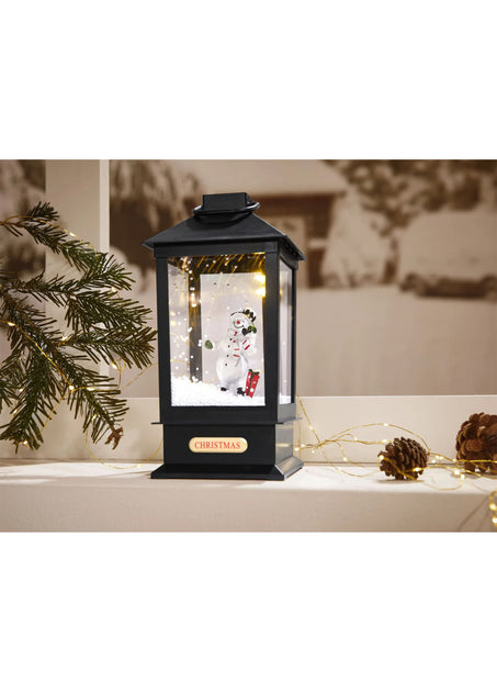 Livarno Home Musical Snowman Christmas Lantern with Falling Snow & LED