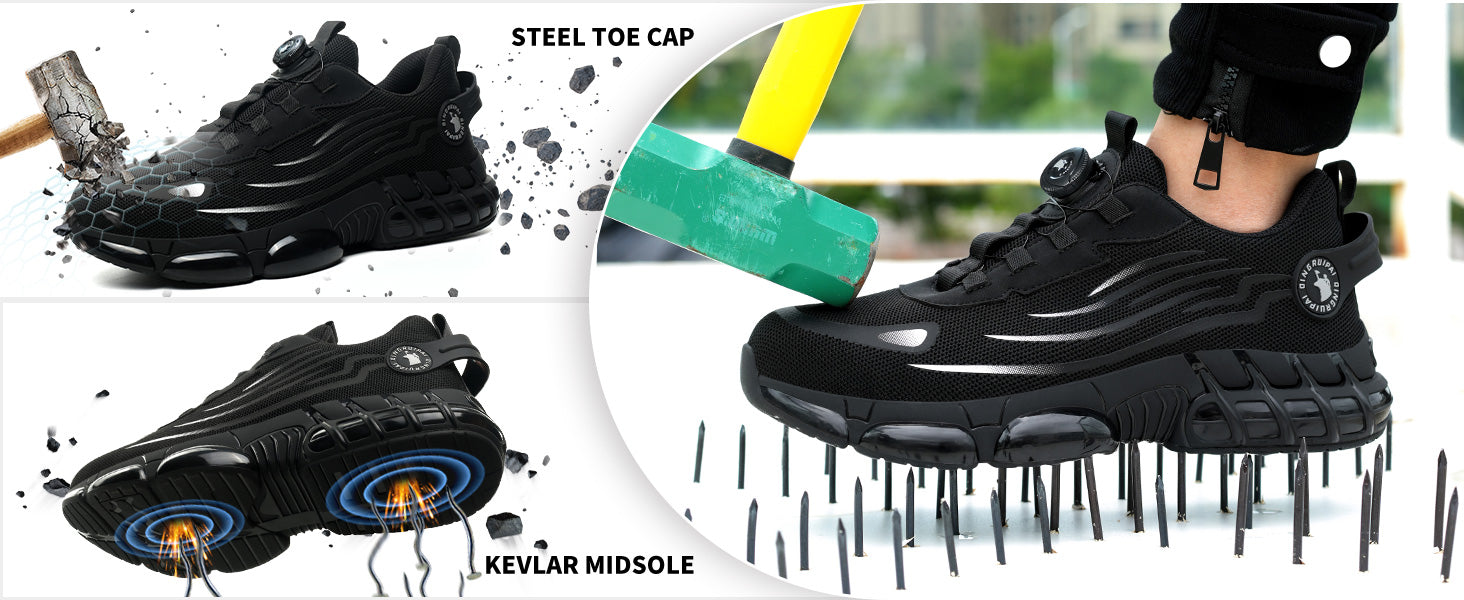 Lightweight Steel Toe Safety Work Sneakers for Men & Women with Air Cushion