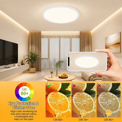 OTREN LED Ceiling Light Flat Round 3000K, 30Cm