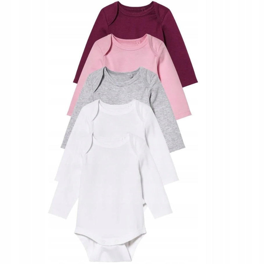 Lupilu Baby Bodysuit Set 5-Pack Long Sleeve Cotton 62/68