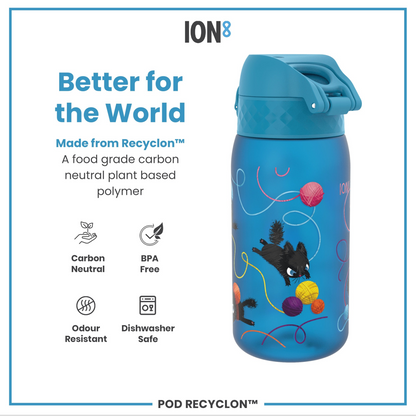 Leak Proof Kids Eco-Friendly Water Bottle, Recyclon, Cute Cats Design, 350ml Capacity