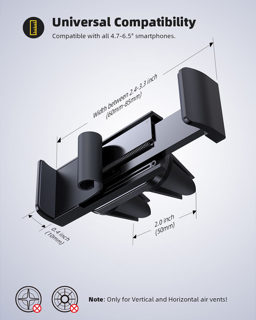 Lamicall Car Air Vent Phone Mount Two-Grip Design Black