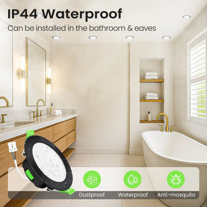 7W Black IP44 Dimmable LED Downlight Ultra Slim 6-Pack Black - Gomix Brands Outlet