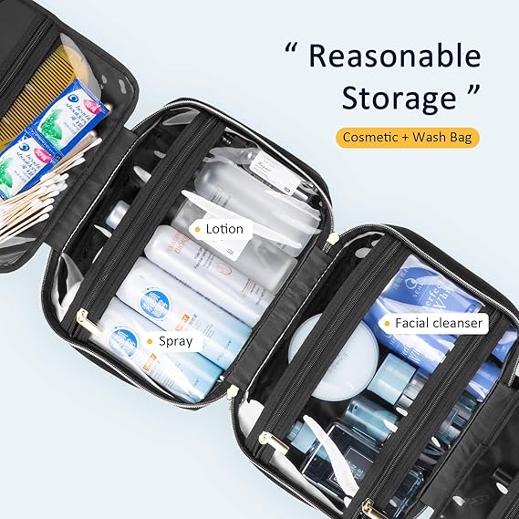 Hanging Toiletry Bag – Waterproof 4‑Compartment Travel Organizer