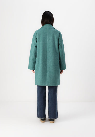 ONLY ONLBLAKE Oversized Felt Coat with Lapel Collar and Flap Pockets