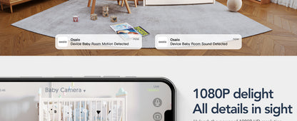 GNCC 1080P Smart WiFi Baby Monitor: Night Vision, 2-Way Audio, Alexa Compatible