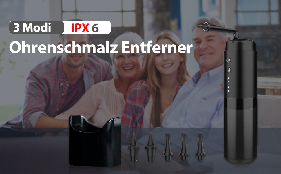 DANLIKT Electric Earwax Remover: IPX6 Waterproof, 3 Modes, Dual Nozzles