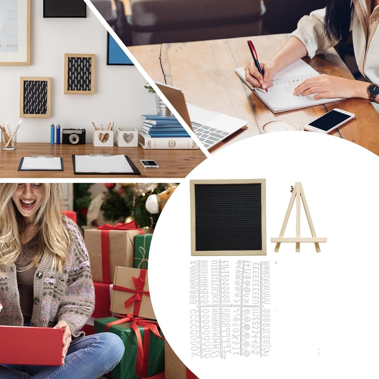 Felt Letter Board 9.84x9.84 Inch Changeable Message Board with 340 Letters Numbers & Symbols