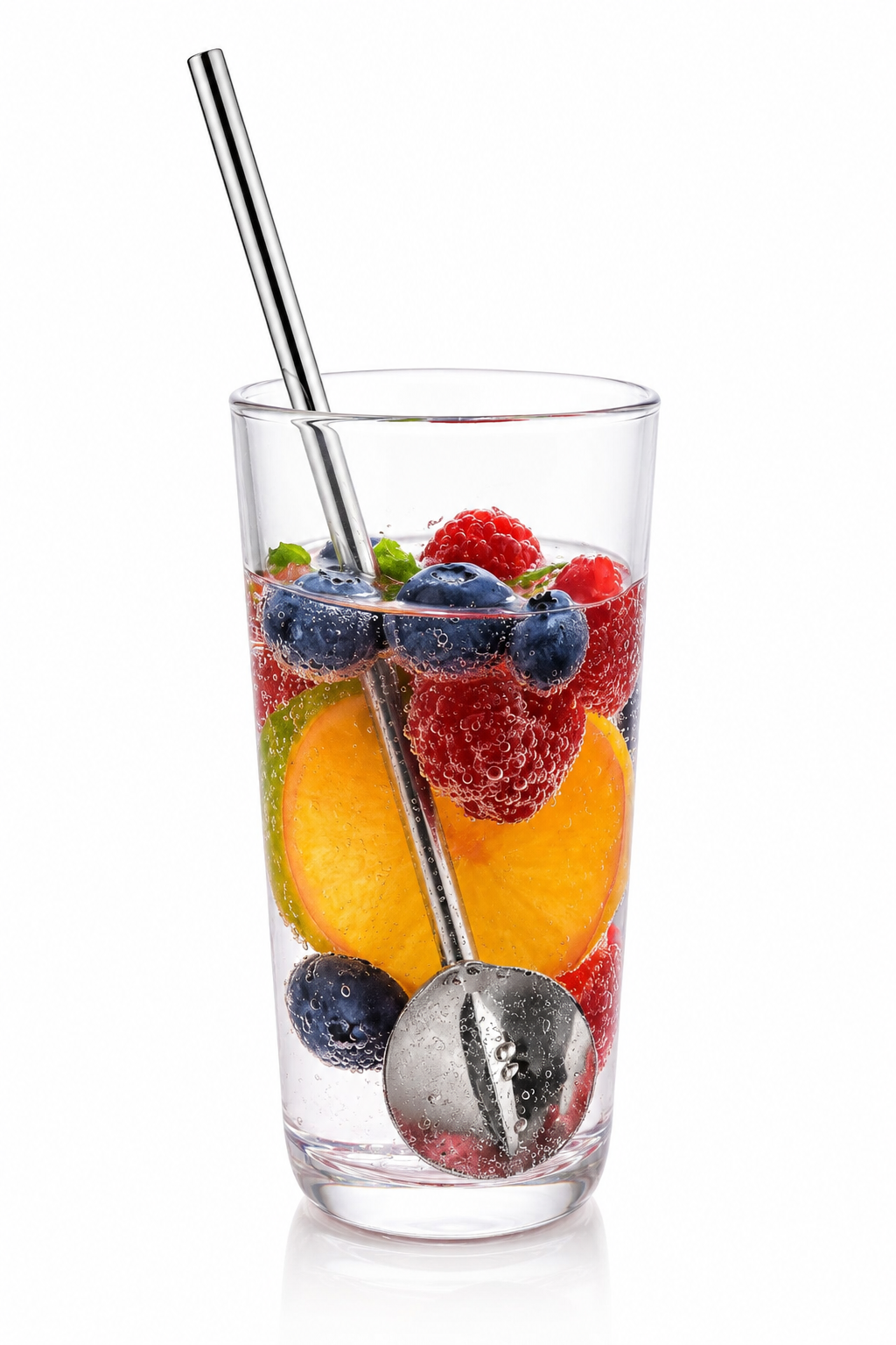 Livarno Stainless Steel Straws With Spoon