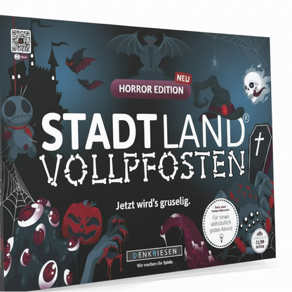 DENKRIESEN Stadt Land Vollpfosten Horror Edition Board Game (German Version)