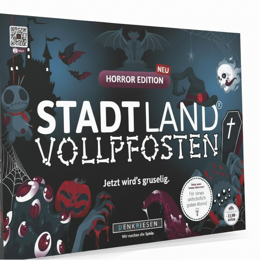 DENKRIESEN Stadt Land Vollpfosten Horror Edition Board Game (German Version)