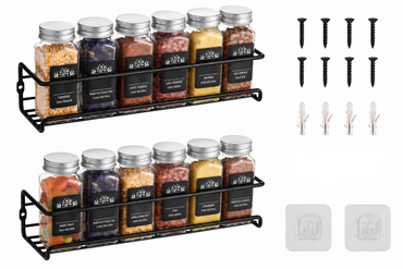 LXUDN Rocneuna 2-Piece Spice Rack Wall Mount No Drilling